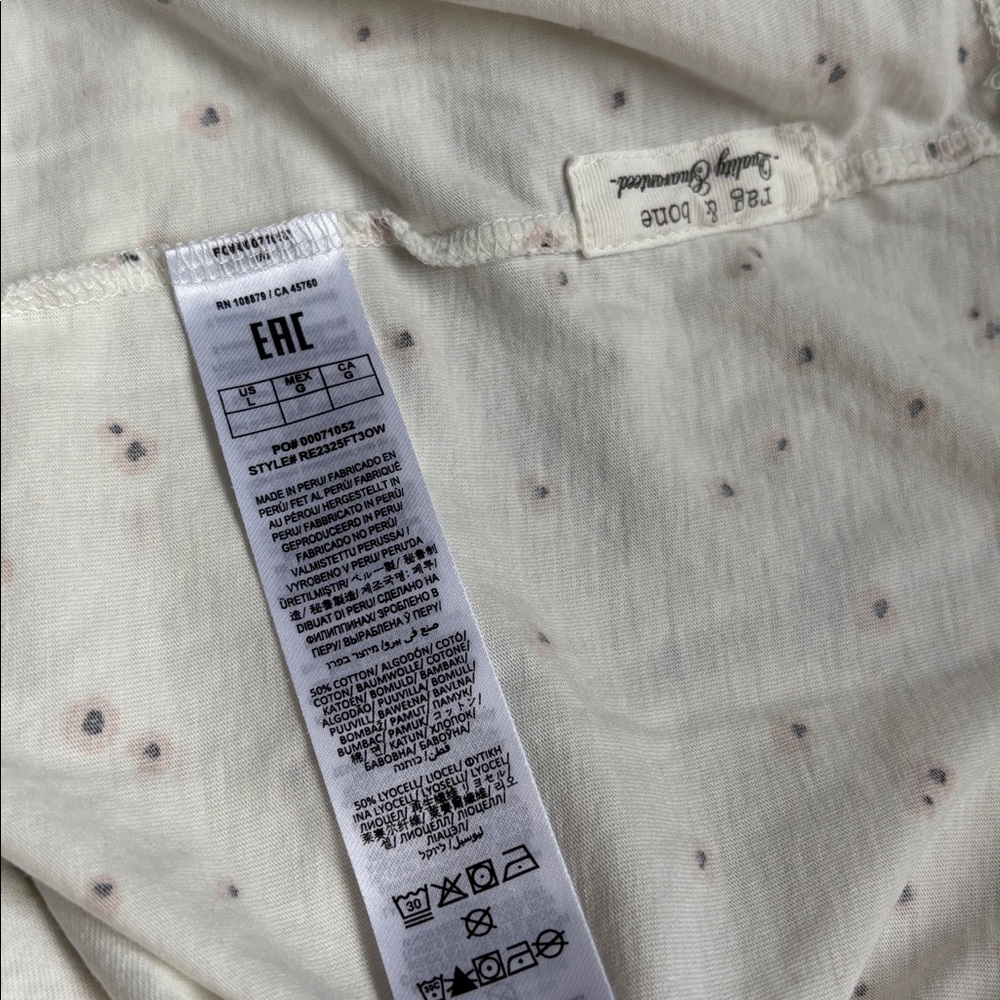 Rag & Bone white Tee with Florettes L NWOT - Picture 4 of 5